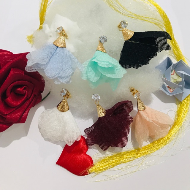 Pastel Cloth Earrings, Anting, Giwang, Ecer/Grosir