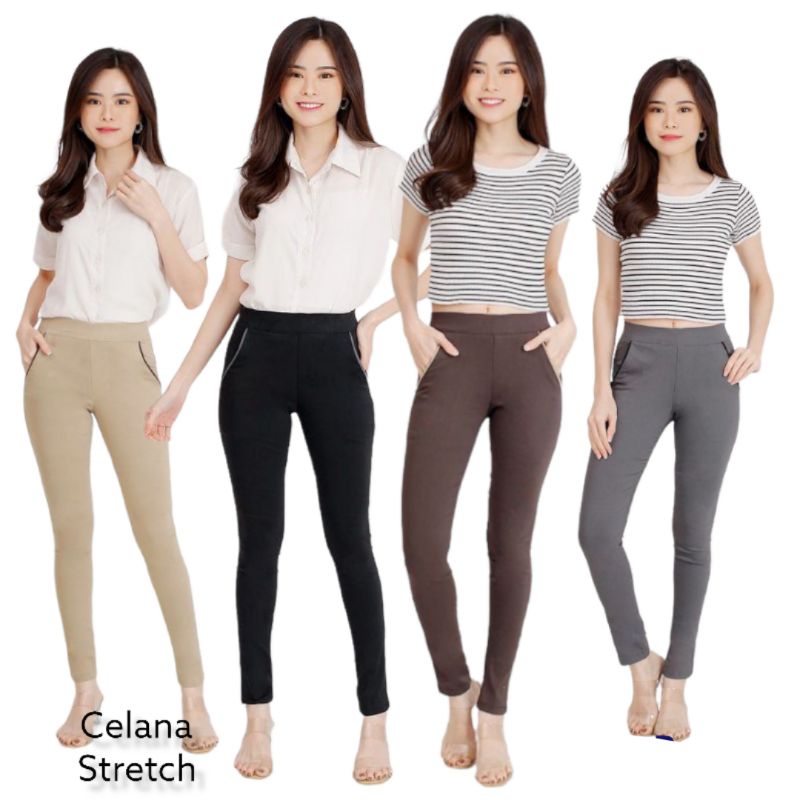 CELANA BAHAN WANITA BASIC - BAHAN STRETCH