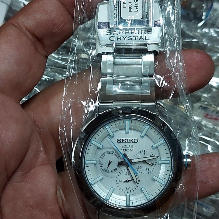 Seiko Criteria SNE257P1 Solar White Sapphire - Jam Tangan Pria SNE257