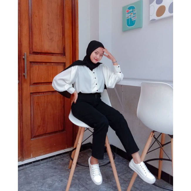 BLOUSE S.HELENA LENGAN BALON / BLOUSE LENGAN BALON POLOS HOME MADE MURAH