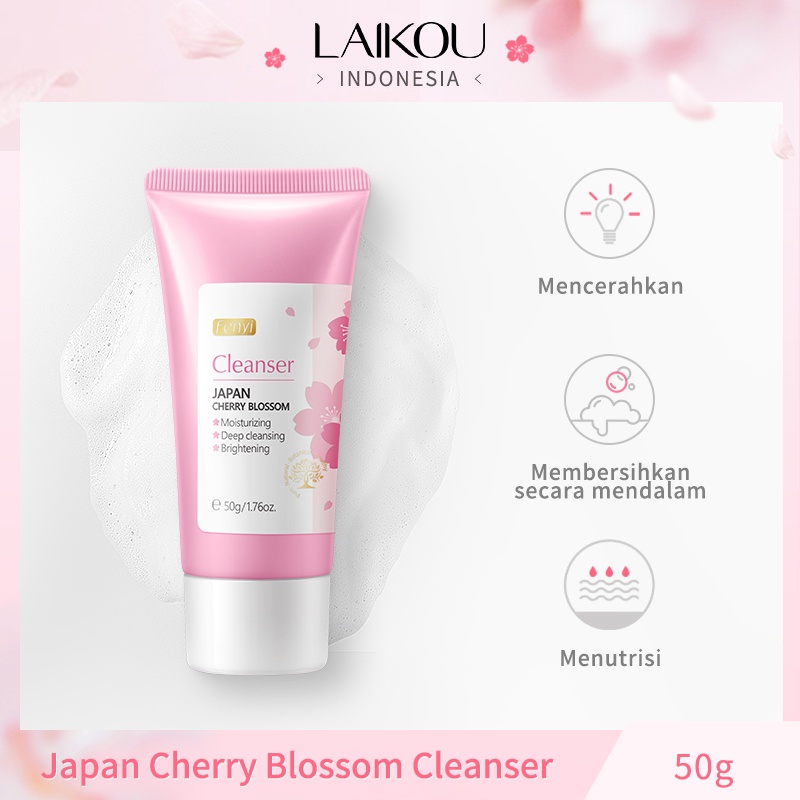 Fenyi Japan Cherry Blossom Cuci Muka Pembersih Waja Glowing Busa Pembersih Pembersih Pori 50g