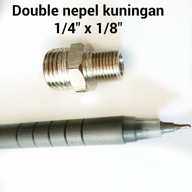 Double Nepel Kuningan 1/4" X 1/8"