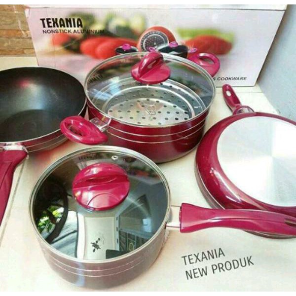Panci Set Texania 7pcs / Panci Set Teplon Texania 7in1 / Panci Texania / Panci Set 7in1 Non Stick