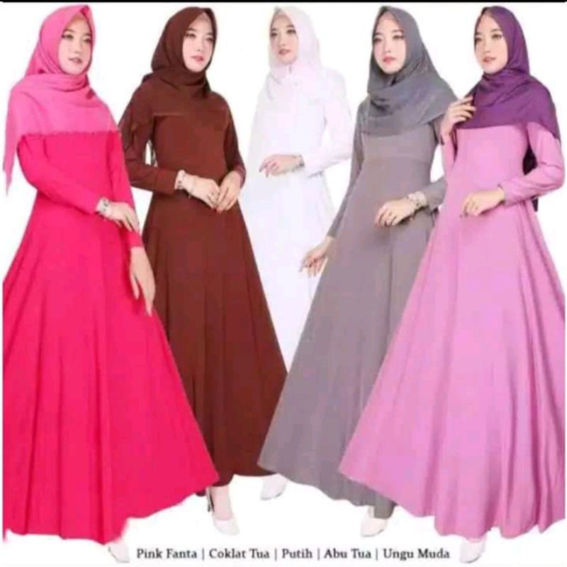 gamis Jersey polos matte tebal