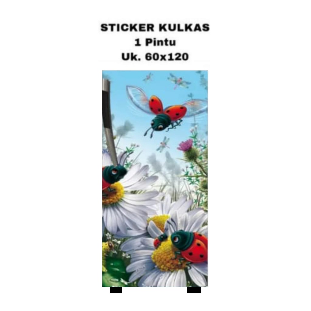 Sticker Kulkas 1 Pintu Motif Kumbang Koksi
