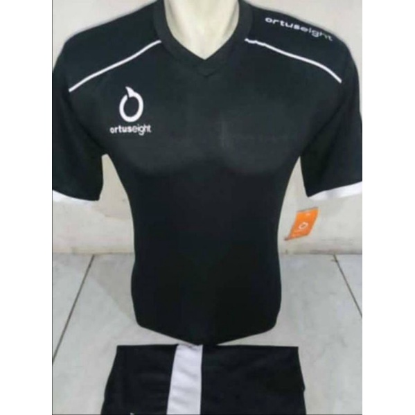 jersey Bola/futsal dewasa ortuseight hitam polos stelan