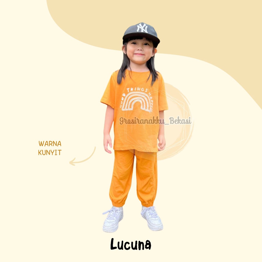 Setelan Anak Unisex Alfa Lucuna Mix Warna Size 1-5Thn