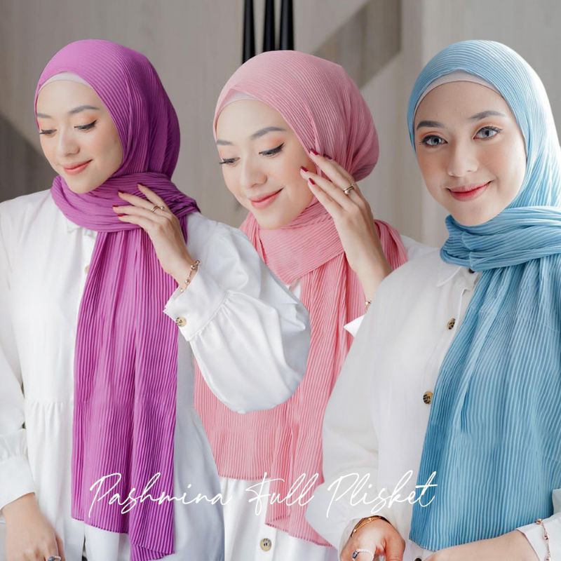 hijab pasmina plisket/kerudung pasmina full plisket/pasmina terbaru