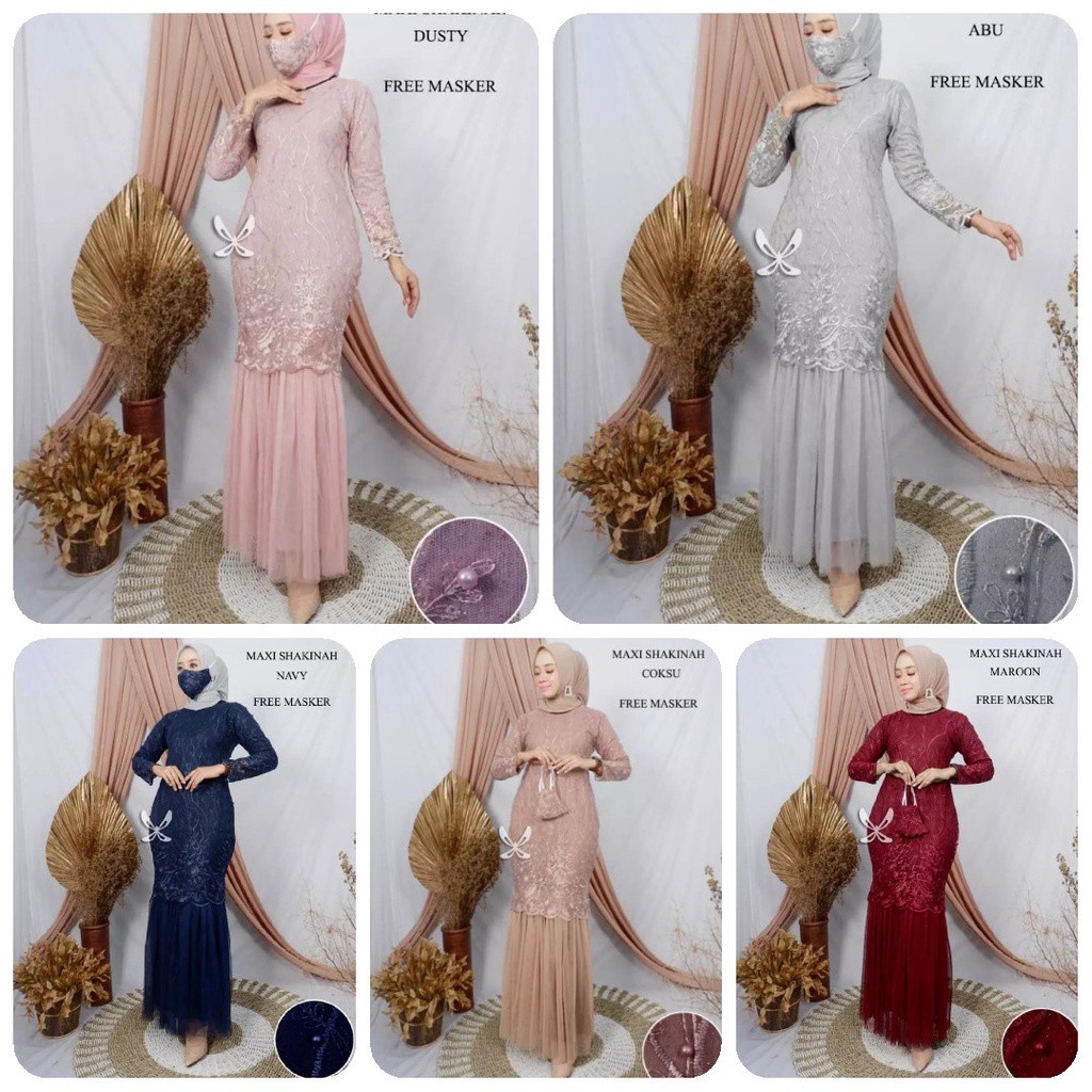 DRESS SHAKINAH DUYUNG Gamis premium tile organza mermaid Dress duyung mermaid pesta kondangan gaun brokat muslimah