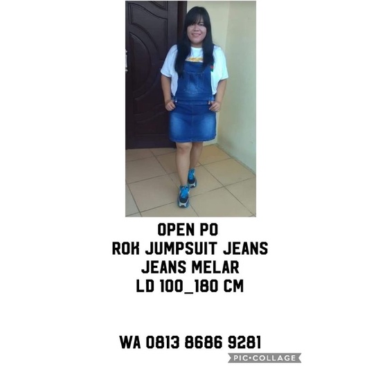 baju kodok jeans jumpsuit ld 120 jumbo