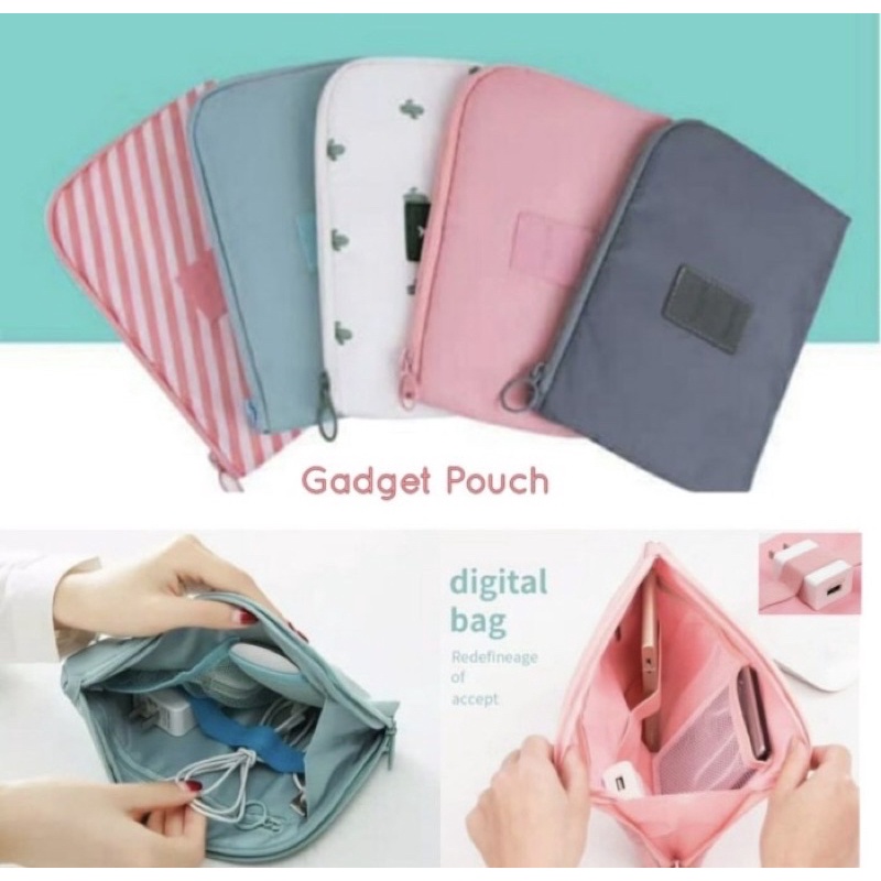 DOMPET HP CHARGER CABLE ADAPTOR GADGET POUCH TRAVEL BAG MULTIFUNGSI