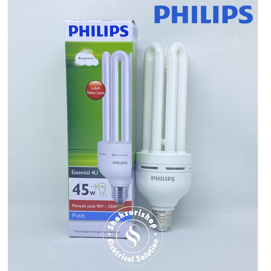 PHILIPS ESSENTIAL 45 WATT LHE PLC 45W 4 U LAMPU JARI