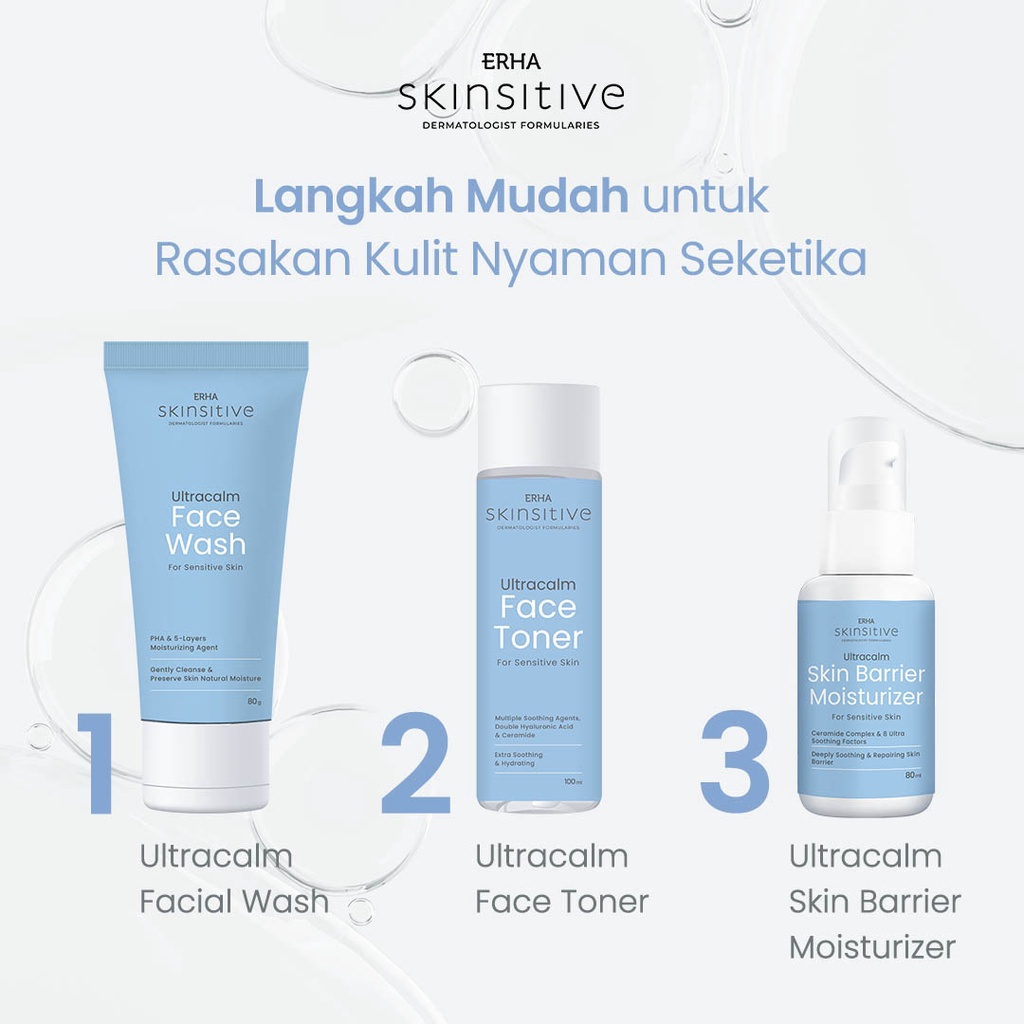 ERHA Moisturizer Pelembab Wajah Sensitif - Skinsitive Ultracalm Skin Barrier Moisturizer 80 ml