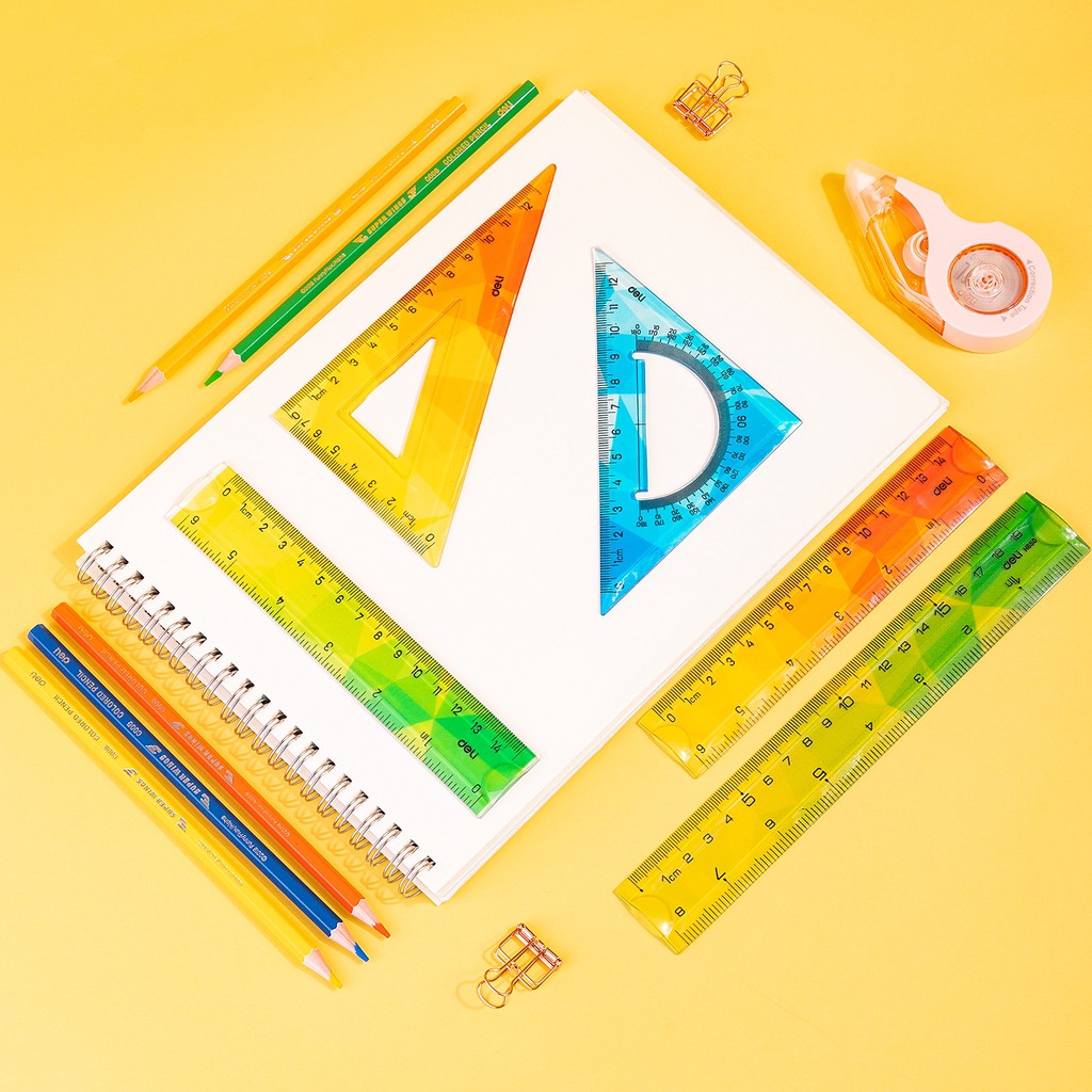 

Deli Penggaris 20/30 cm, 8/12 inch Anti patah Bahan Eco-PVC Lentur Twistable