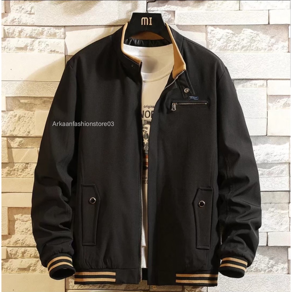 [ COD ] AKN- Jaket Bomber Pria / Jaket Bomber Casual Original Sensor / Bomber Kanvas Termurah Trendi