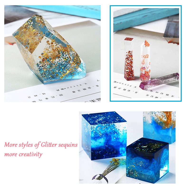 Epoxy Mengisi Set Berkilau Epoxy Resin Glitter Bubuk Bintang Hati Mikro Manik-manik Nail Art Payet untuk Membuat Perhiasan Kerajinan DIY