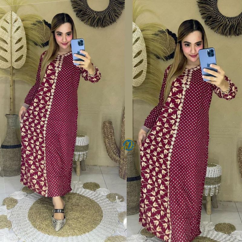 Dress / Dress Wanita Lengan Panjang / Long dress Jumbo Lengan Panjang Busui / Long Dress Polos / Das