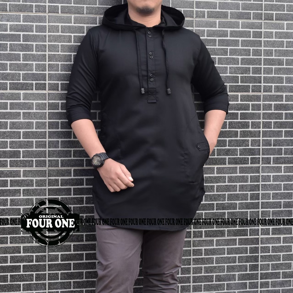 BESTPROMO BAJU KOKO KURTA HOODIE POLOS PRIA MODEL BARU 2024