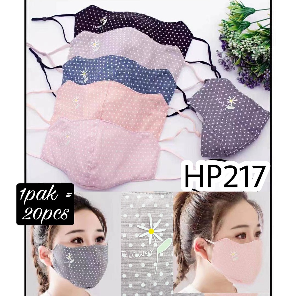 1PC MASKER KAIN MOTIF/FACE MASK EAR LOOP