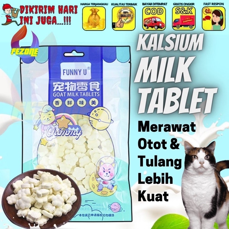 Goat milk tablet - snack kucing cemilan makanan kalsium anjing kelinci