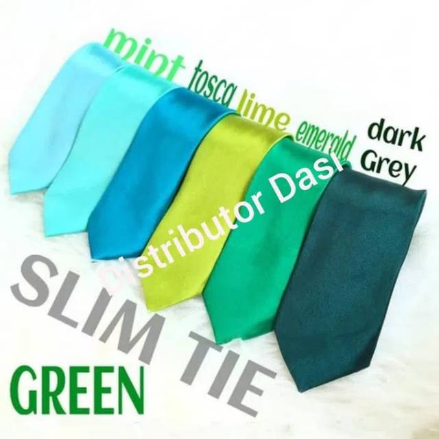 Dasi pria slim motif polos bahan silk satin premium ready stock