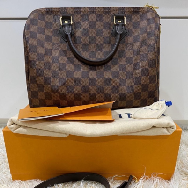 LV Bag Speedy Bondoul Damier 30cm New Complete Set UK Receipt