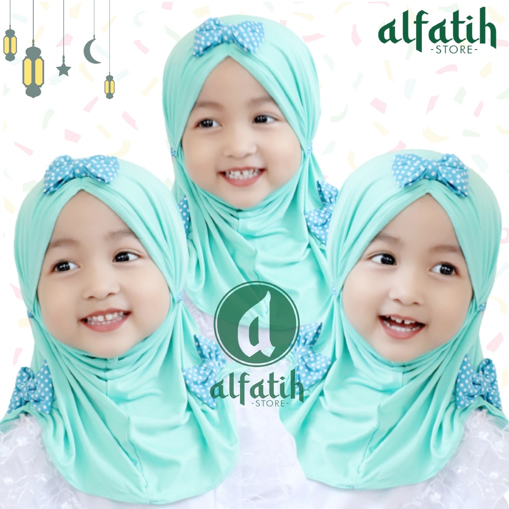 ALFATIH STORE / HIJABA ANAK CALISTA CUTE VARIASI PITA / JILBAB ANAK MURAH /HIJAB ANAK / BERGO ANAK / Kerudung Anak Jilbab Hijab Anak Bayi Perempuan / pastan baby / hijab anak / Jilbab Anak bayi Usia 0-3 Tahun Bahan Jersey Premium Nyaman Di Pakai