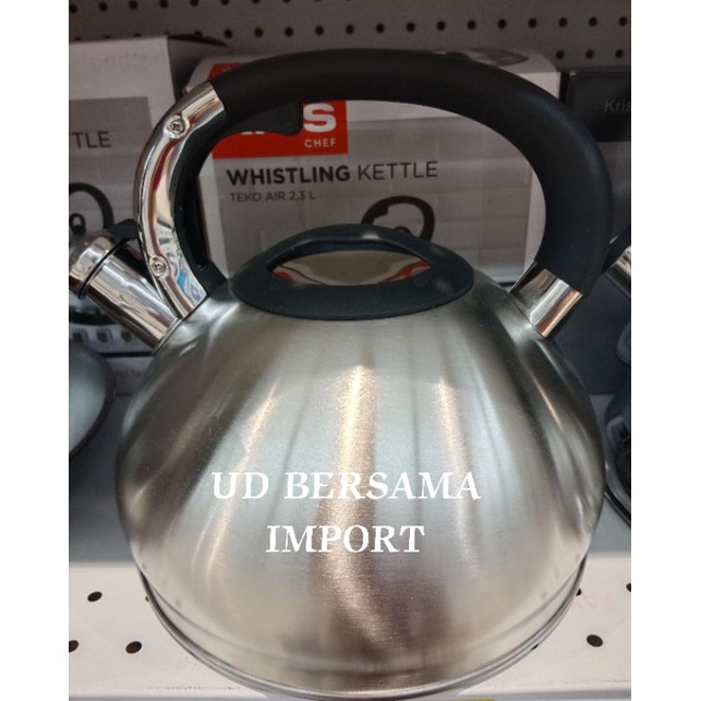 KRISCHEF Teko Air 3Ltr/Whistling Kettle Stainless Steel/Pemanas Air