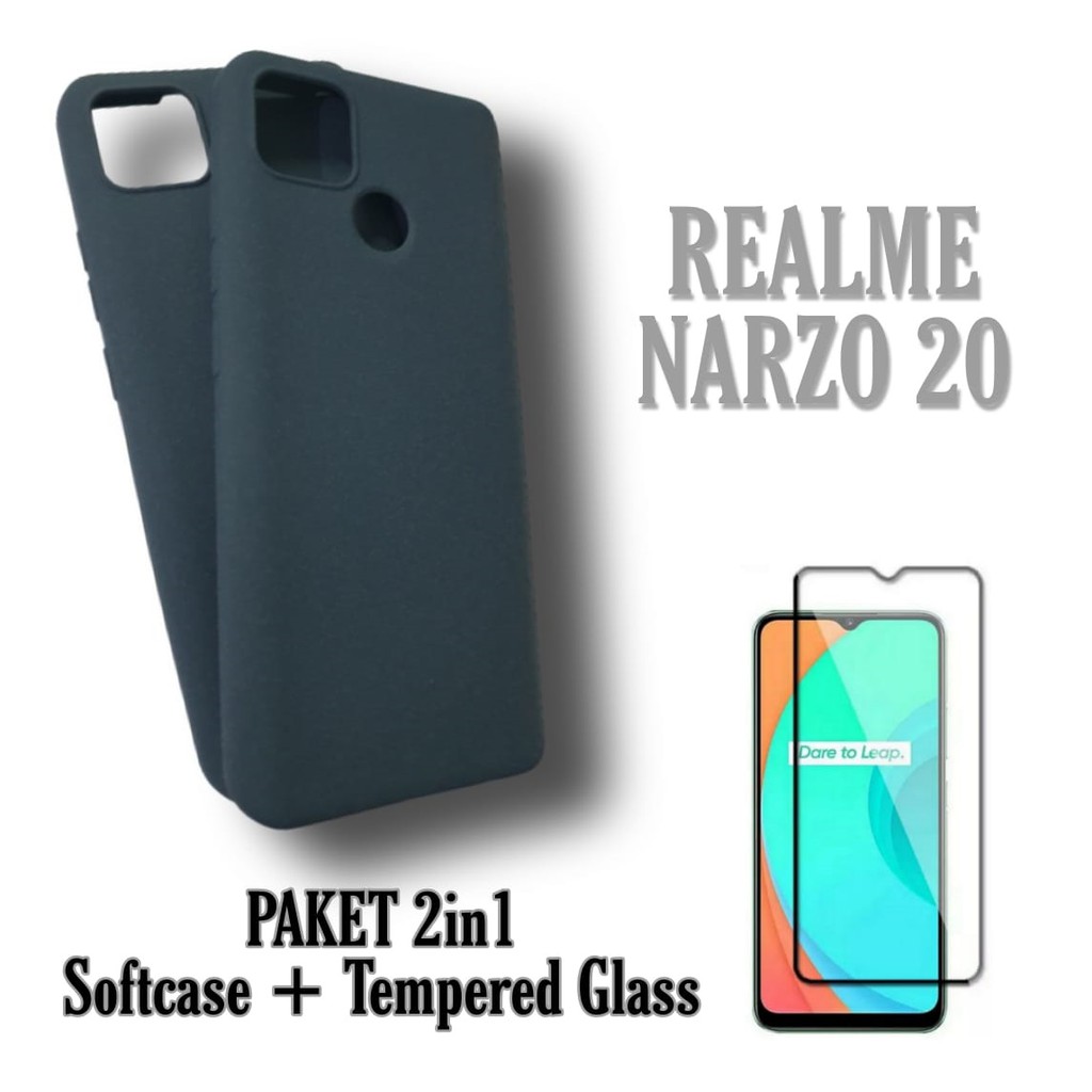 Paket Case Realme Narzo 20 SoftMate FREE Pelindung Layar Screen Protector Handphone