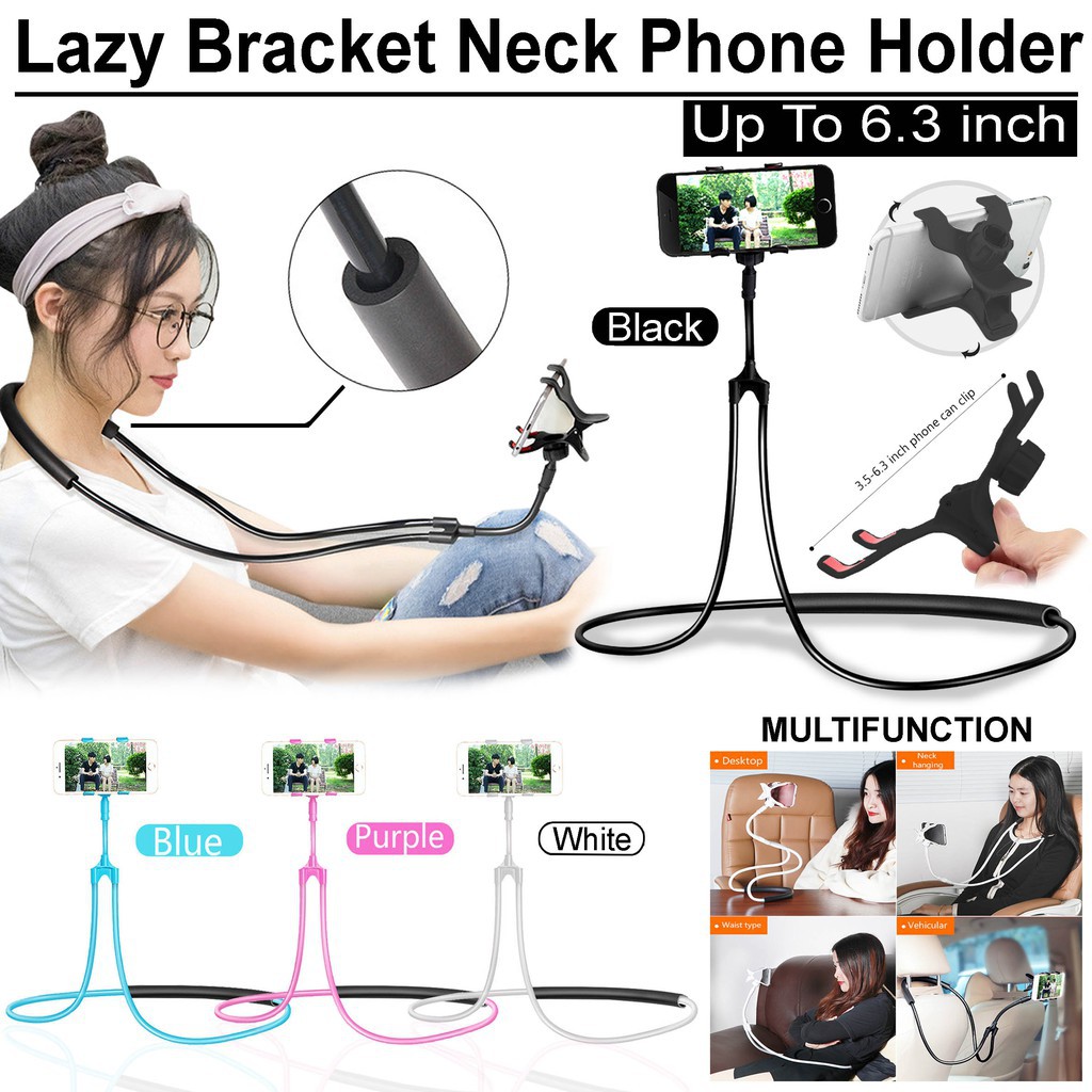 Lazy Neck Phone Holder/Lazy Neck Pod/Holder Leher/Lazy Hanging Neck Phone Stand Mount Neck