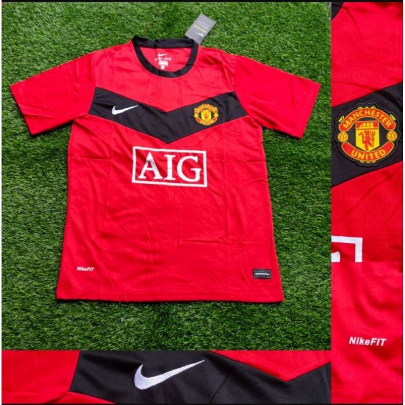 JERSEY MU HOME RETRO MERAH V HITAM 2009/2010 GRADE ORI IMPORT
