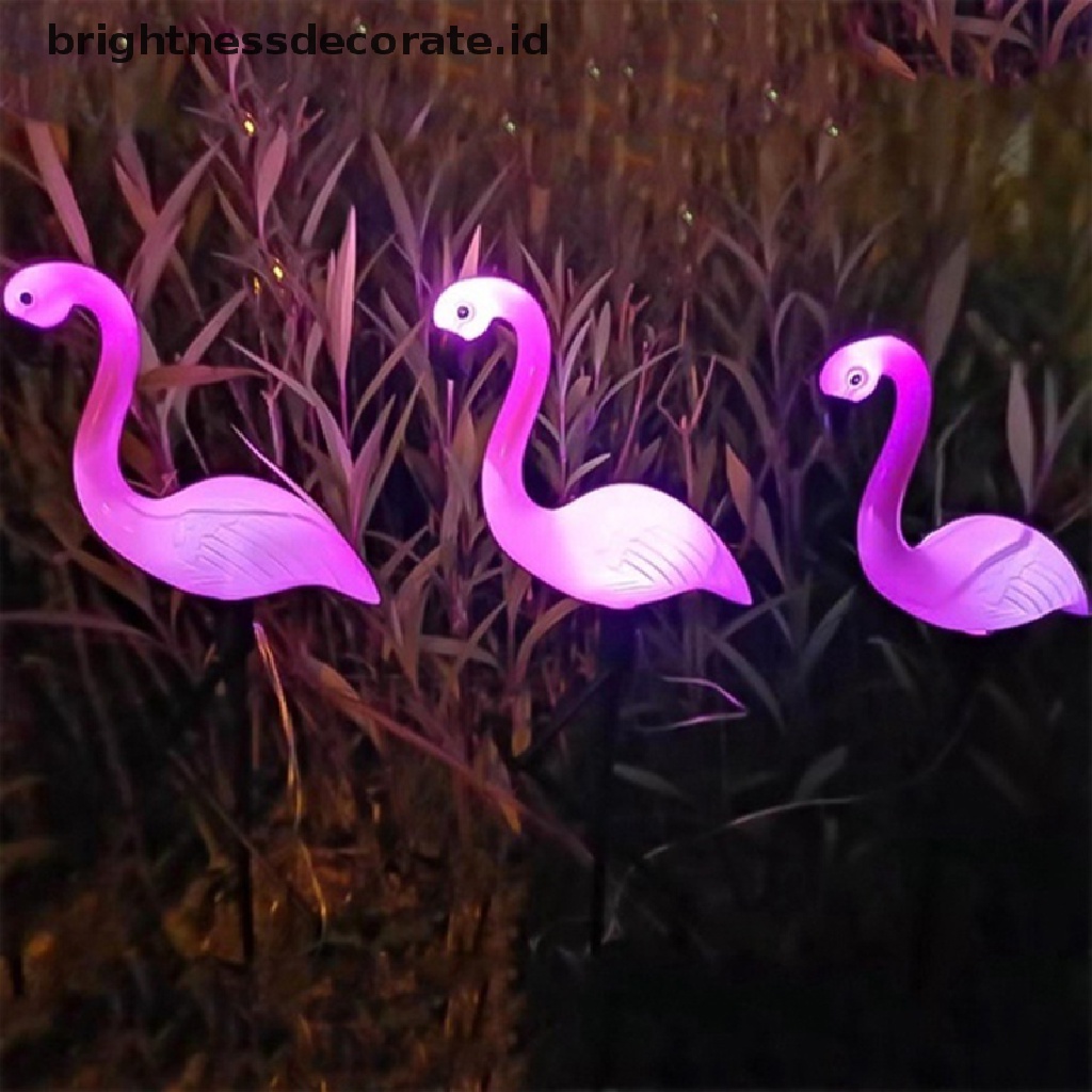 [birth] 3Lamps/Drag New Led Solar Power Flamingo Lawn Garden Stake Landscape Outdoor [ID]