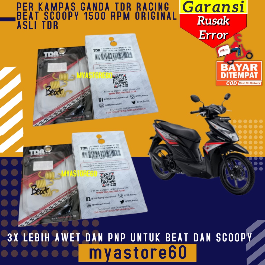 PER KAMPAS GANDA TDR RACING AKSESORIS SPAREPART MOTOR BEAT SCOOPY 1500 RPM ORIGINAL ASLI TDR