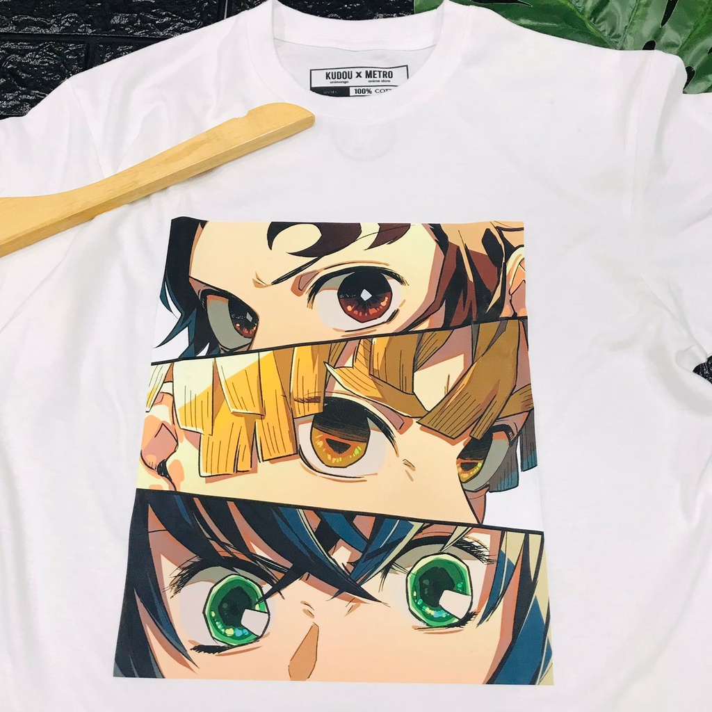 Tshirt Demon Slayer Eyes Kimetsu No Yaiba Tanjiro Kamado Zenitsu Agatsuma Hashibira Inosuke Premium Unisex