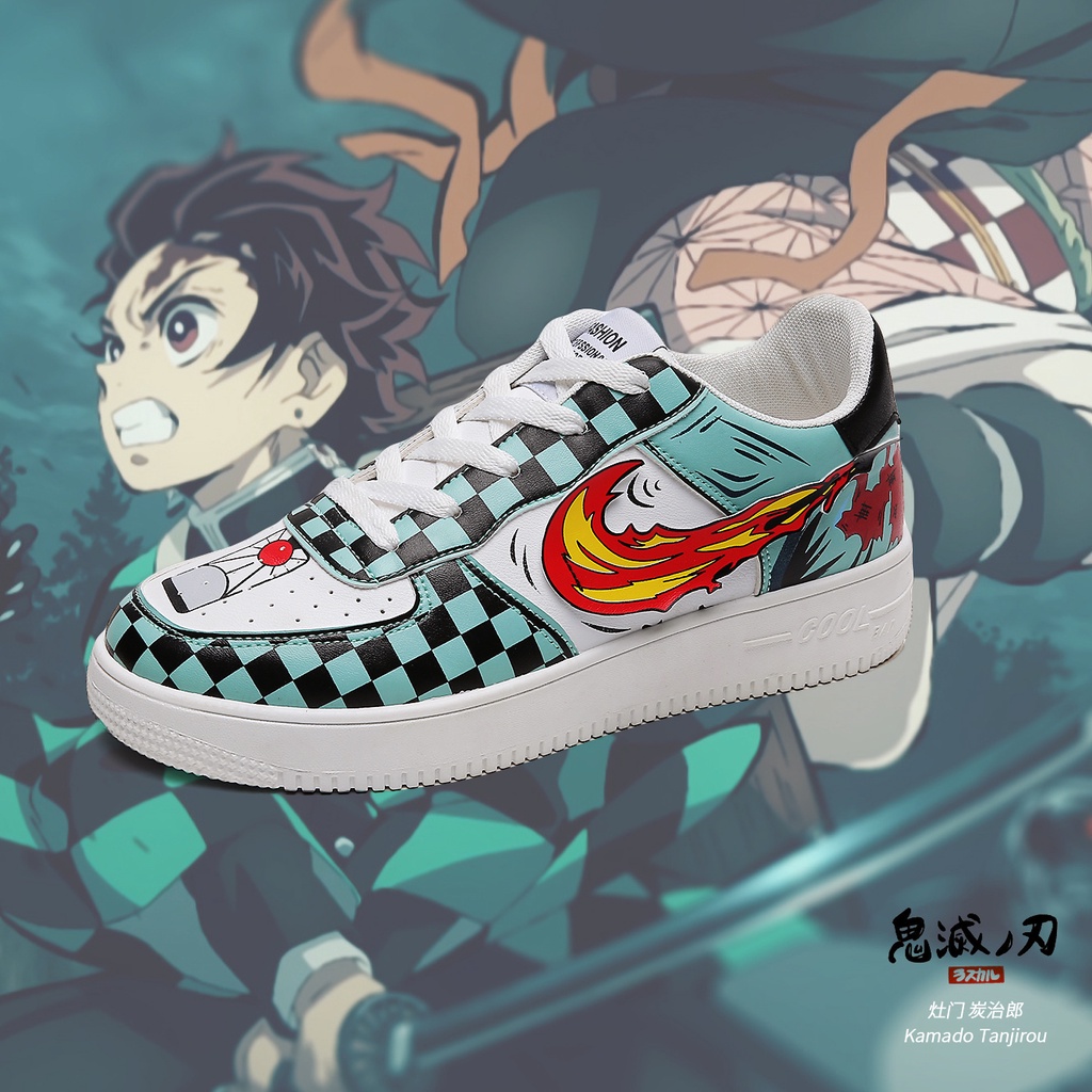 Import Anime Demon Slayer Sepatu Import Pria Cowok Running Lari Sneaker Tanjirou Zenitsu Kimetsu No Yaiba Kets Keren 156