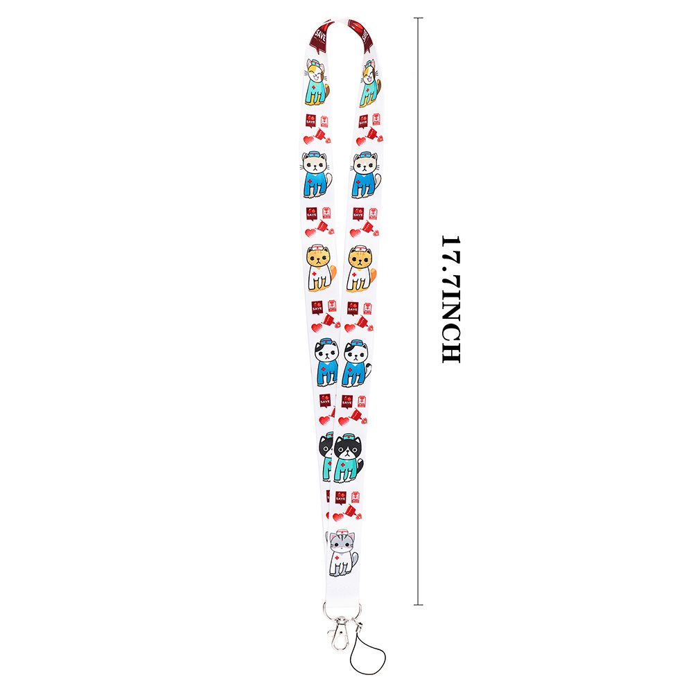 TOP Multi-function Animal Doctors Lanyard Cartoon Neck Strap Mobile Phone Straps Accessories Card Badge Gym Key Chain Cover Pass Key Chain