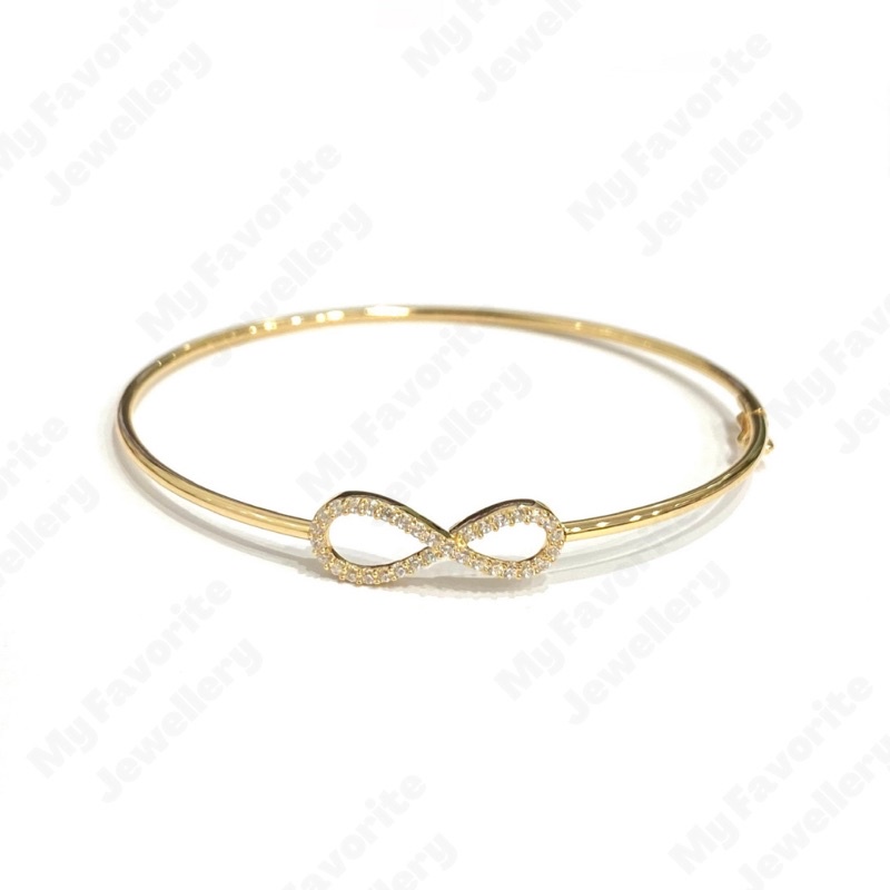 Gelang Bangle Infinity Simple Emas Asli Kadar 700