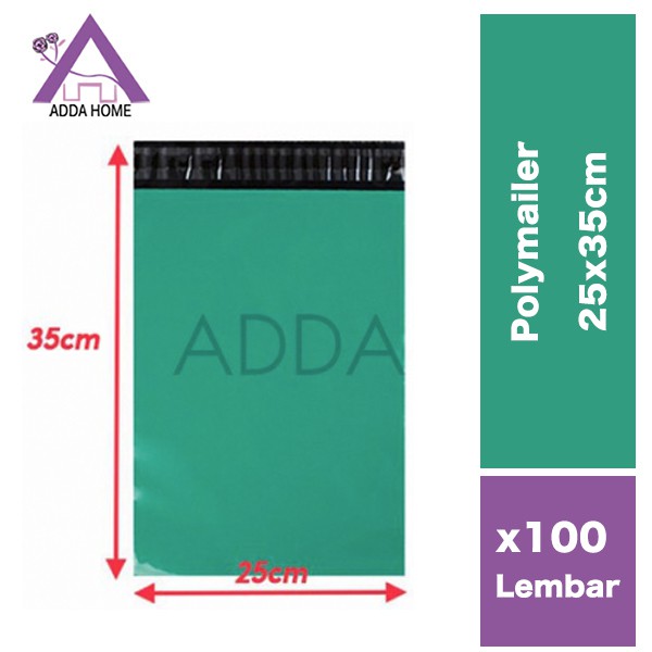 Adda Home - Polymailer Plastik Packing Online 25x35 cm Hijau Tua (100pcs)