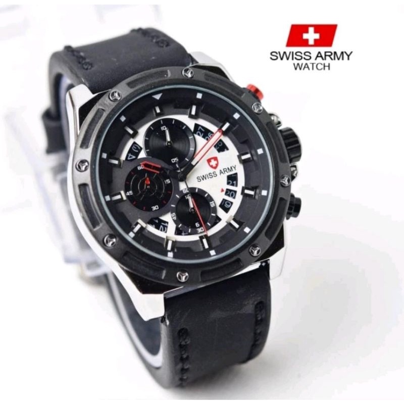 Jam Tangan Pria Fashion HB 8887 Terlaris Jam Tangan Kulit Sporty Chronograph Aktif Tanggal Aktif