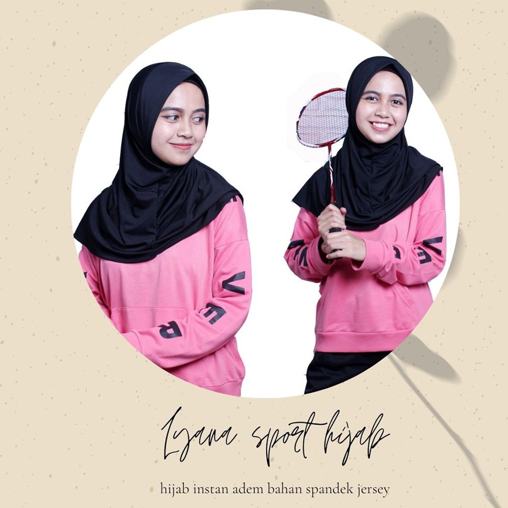 HIJAB SPORT/JILBAB SPORT/KERUDUNG OLAHRAGA/JILBAB INSTAN BERGO NON PED LYANA