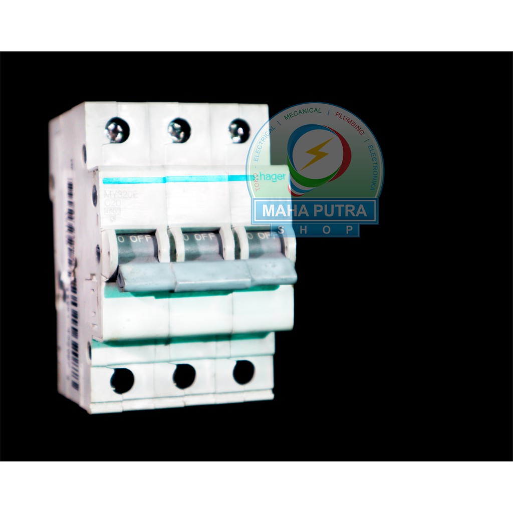 MCB 3 PHASE 20 AMPERE MERK HAGER. MINIATURE CIRCUIT BREAKER