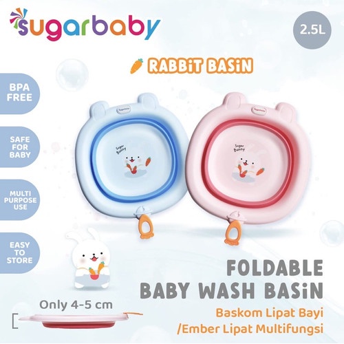 Makassar ! Foldable Rabbit Baby Wash Basin Baskom Lipat Sugar Baby