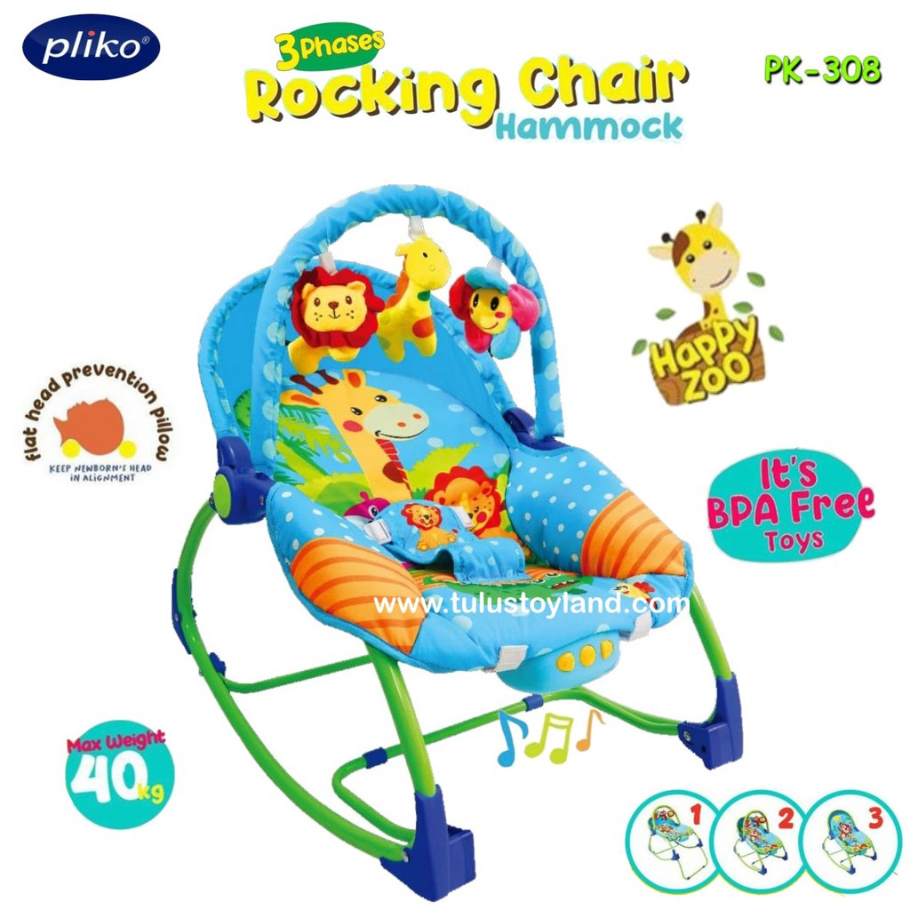 Pliko Hammock 3 phases Rocking Chair 308 kursi goyang bouncer bayi getar musik