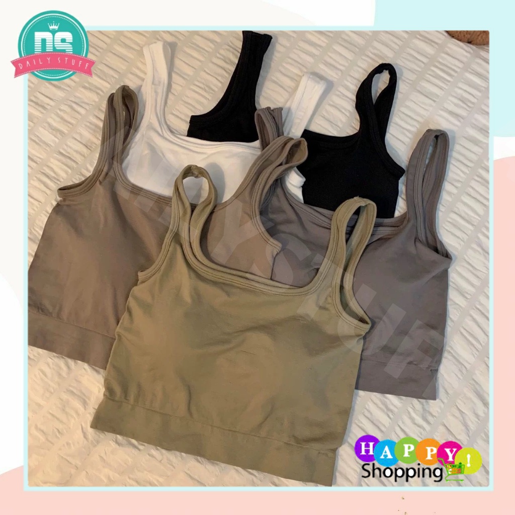 DS Bra 850 Bra Sport Basic Elastis Bahan Premium  / Tanktop Crop Square Neck Tali Lebar Atasan Wanita