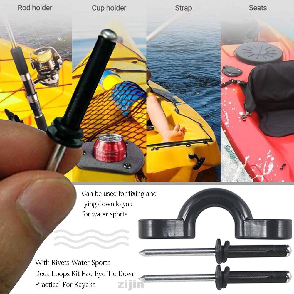 For Kayaks C Buckle Set Bungee Easy Install Tie Down Nylon Deck Loop Pad Eye