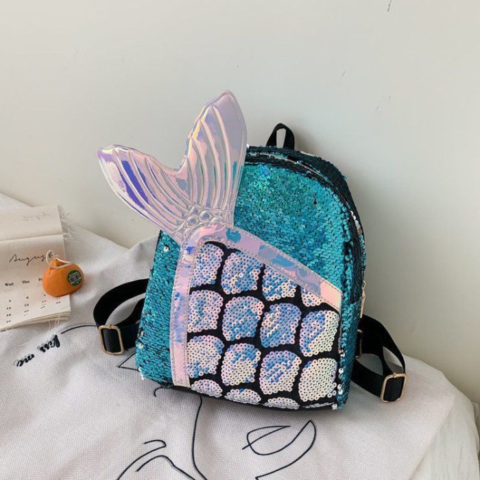 Tas Ransel Sequin Bahan Sequin Mermaid