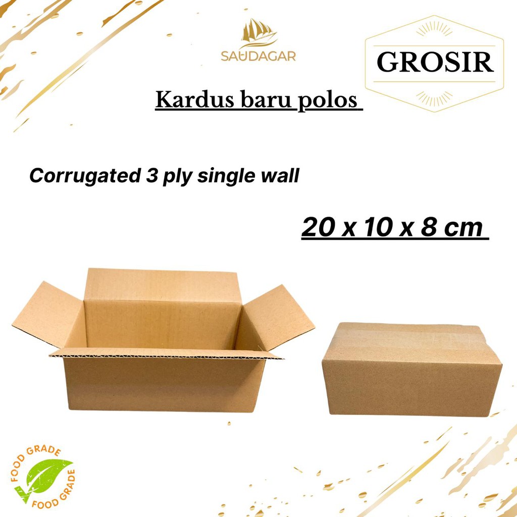 Kardus packing 20x10x8 / dus baru polos / corrugated box / karton