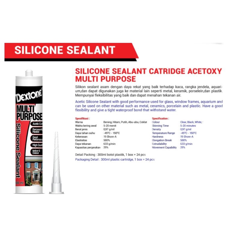 

LEM SEALANT / LEM KACA BOTOL MULTI FUNGSI 300ML DEXTONE BEST QUALITY ORIGINAL PRODUCT