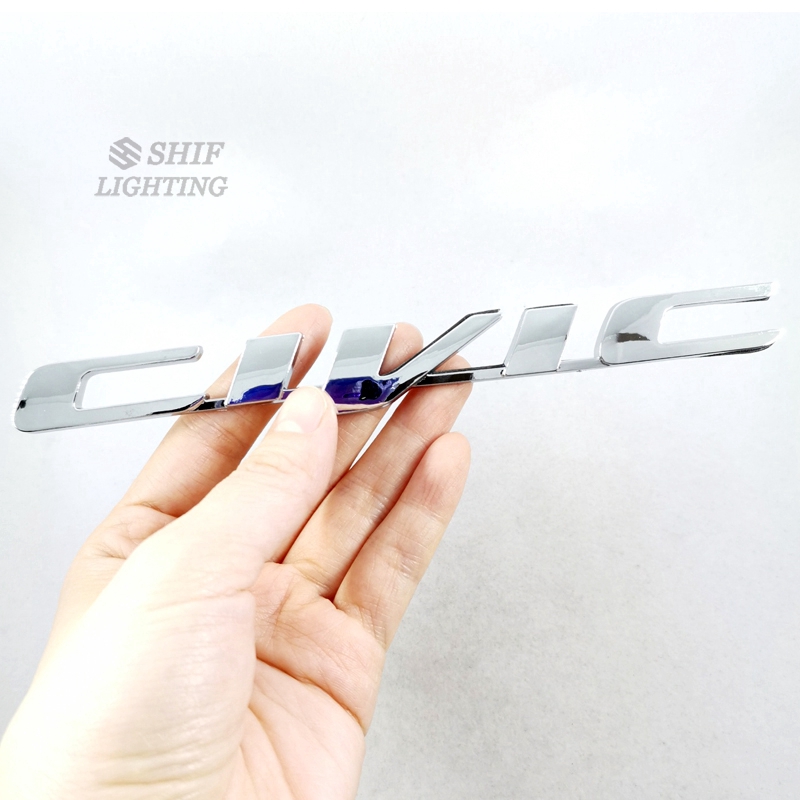 1 X ABS Chrome CIVIC Logo Car Auto Rear Trunk Emblem Badge Sticker Decal Replacement For Honda CIVIC