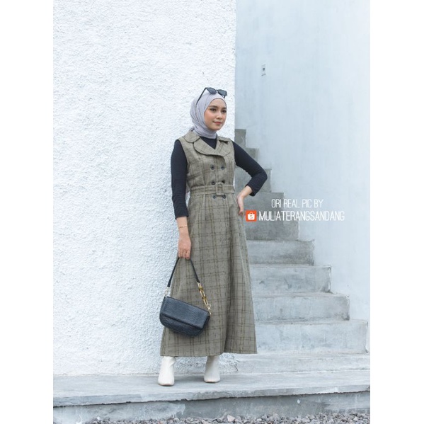 [SOMILA.ID] LONG VEST LINEN KOTAK